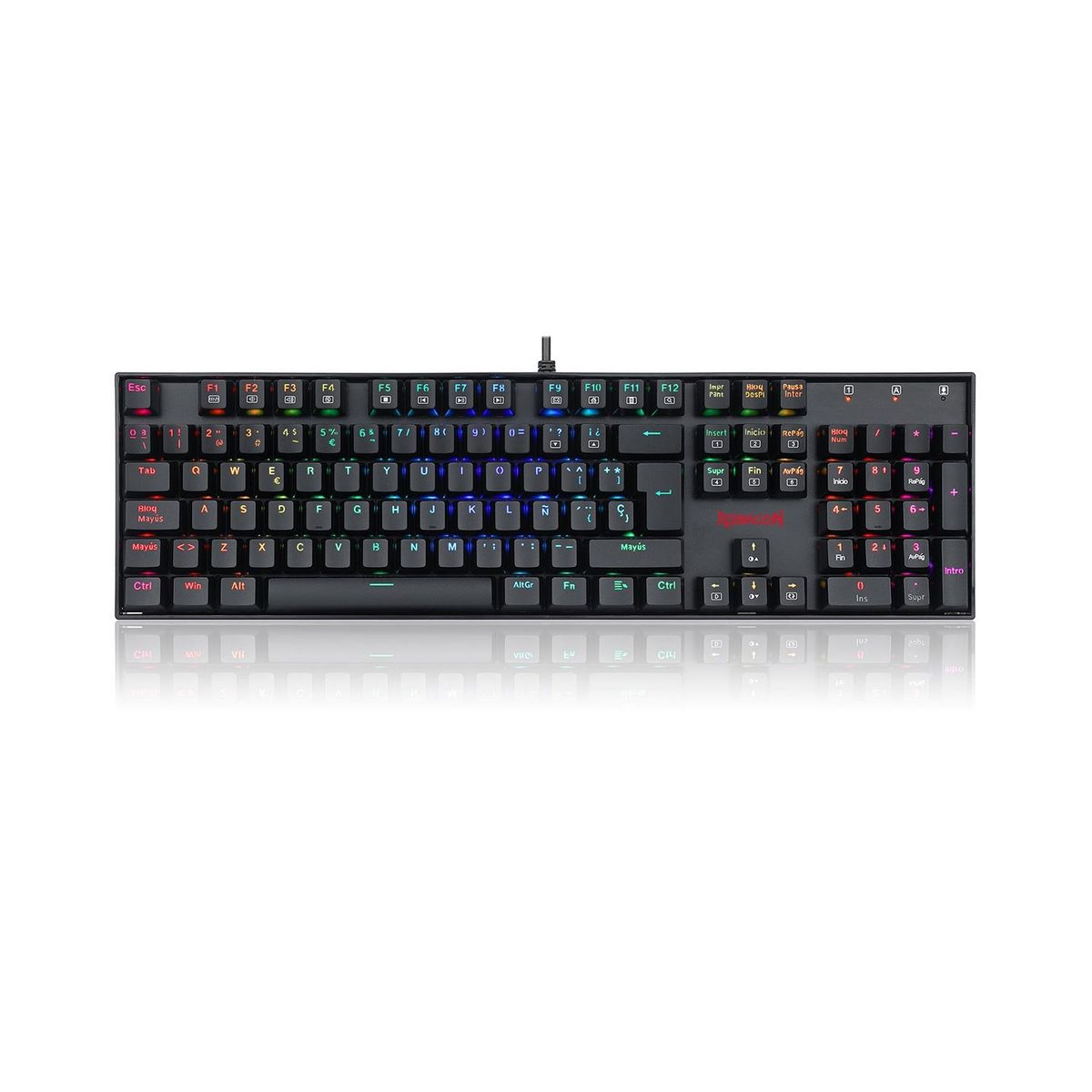 REDRAGON - Teclado Gamer Redragon Mitra Spanish K551RGB Red Switch Black