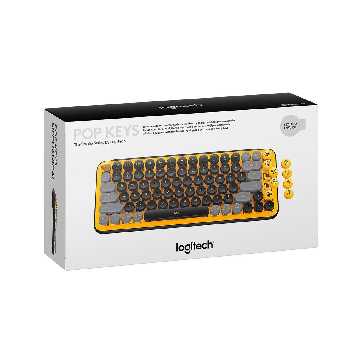 LOGITECH - Teclado Logitech Pop Keys Multi-Device Wirelees Black Yellow