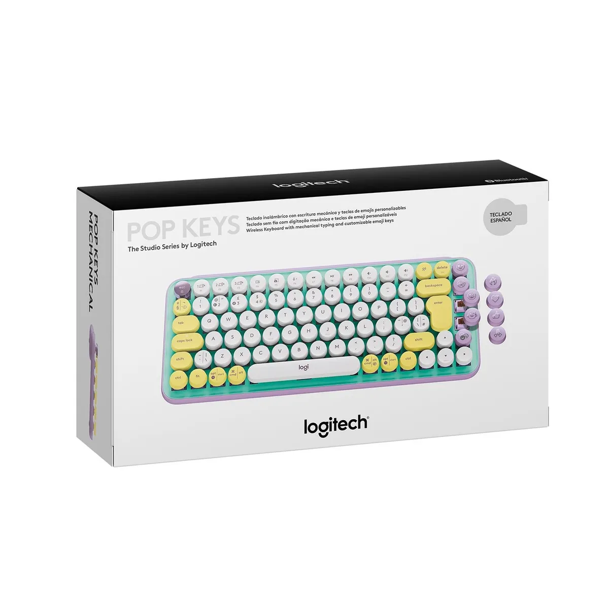 LOGITECH - Teclado Logitech Pop Keys Multi-Device Wirelees Fresh Vives Lila Green