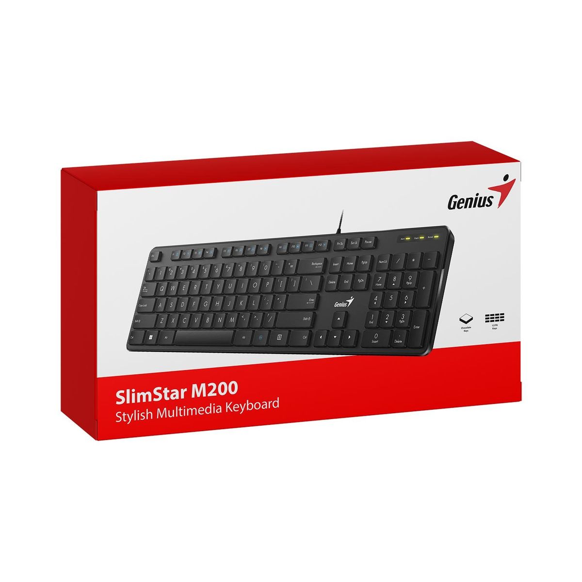 GENIUS - Teclado Genius Slimstar M200 Usb Multimedia Black