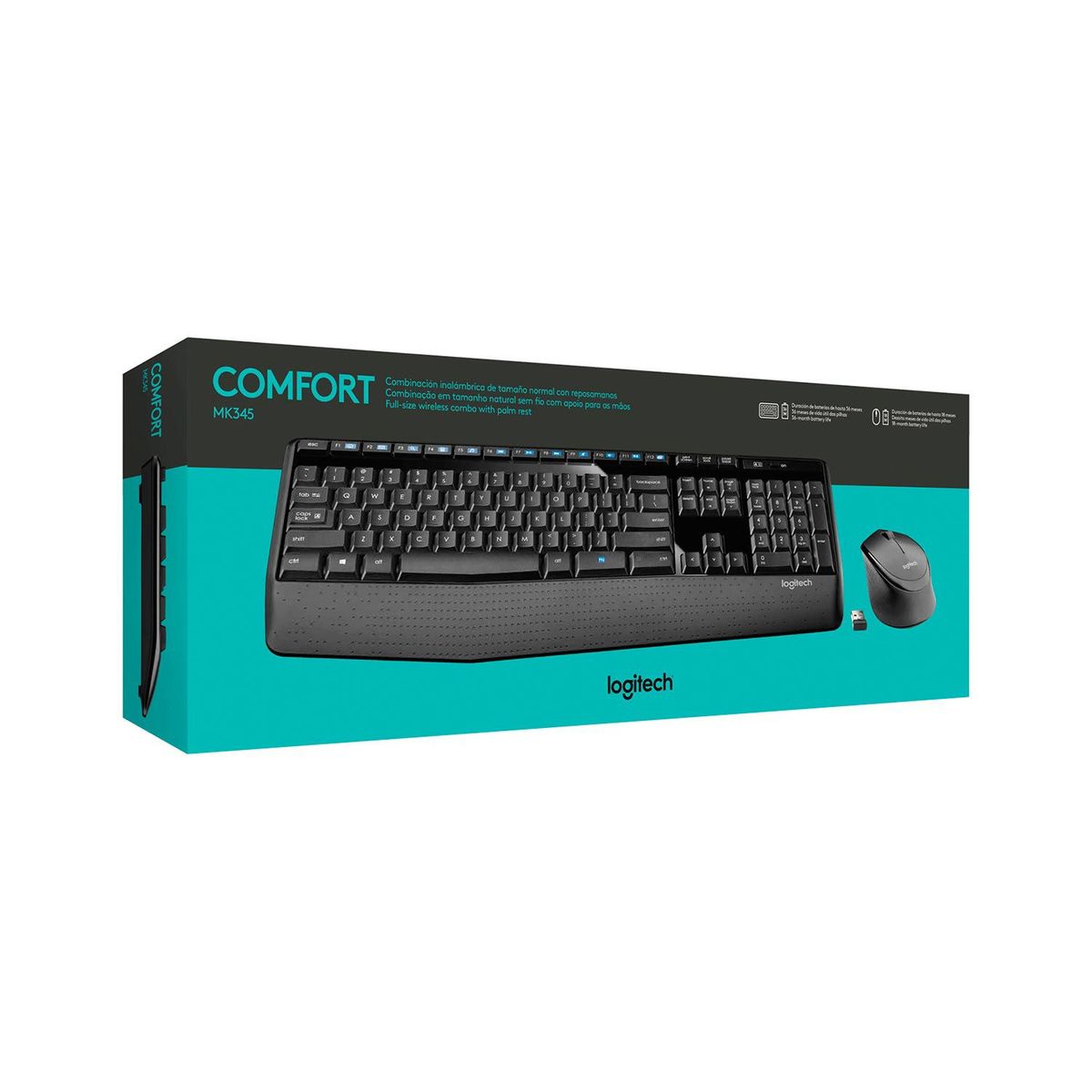 LOGITECH - Teclado Logitech + Mouse Mk345 Wireless Usb Sp Black