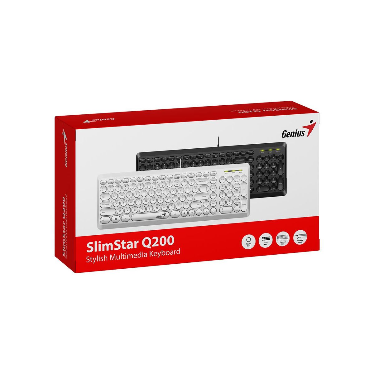 GENIUS - Teclado Genius Slimstar Q200 Usb Multimedia White