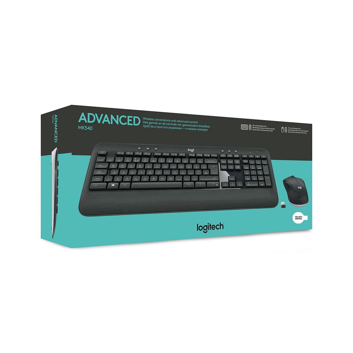LOGITECH - Teclado Logitech Advanced+Mouse Mk540 Wireless Usb Sp Black