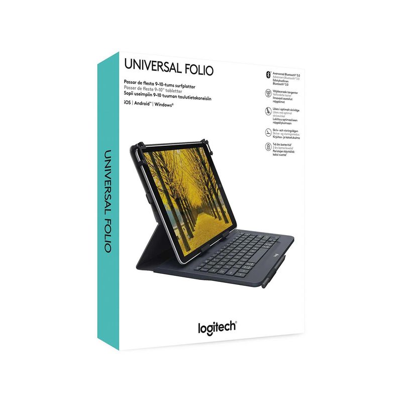 LOGITECH - Teclado Logitech Universal Folio 9"A 10"Bluetooth Black