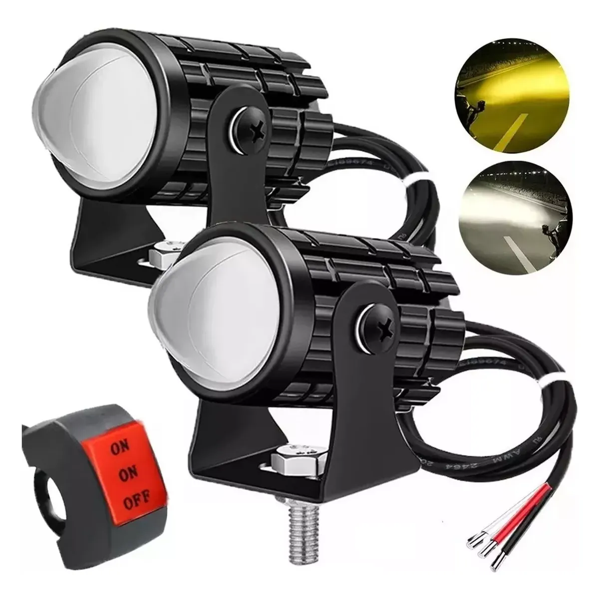 GENERICO - Faros Led Auxiliares Luces Para Moto Autos Doble Impermeable