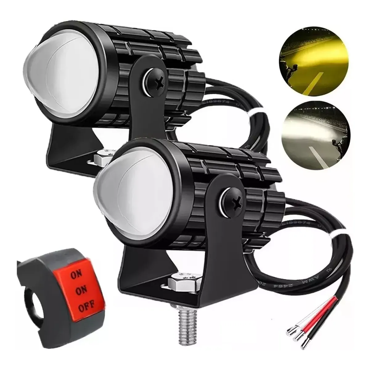 GENERICO - Faros Led Auxiliares Luces Para Moto Autos Doble Impermeable