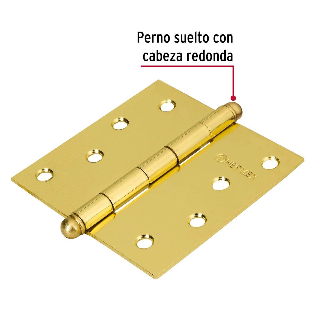 HERMEX - Bisagra cuadrada 4" pulgadas acero latonado, Hermex, Pack 10 piezas