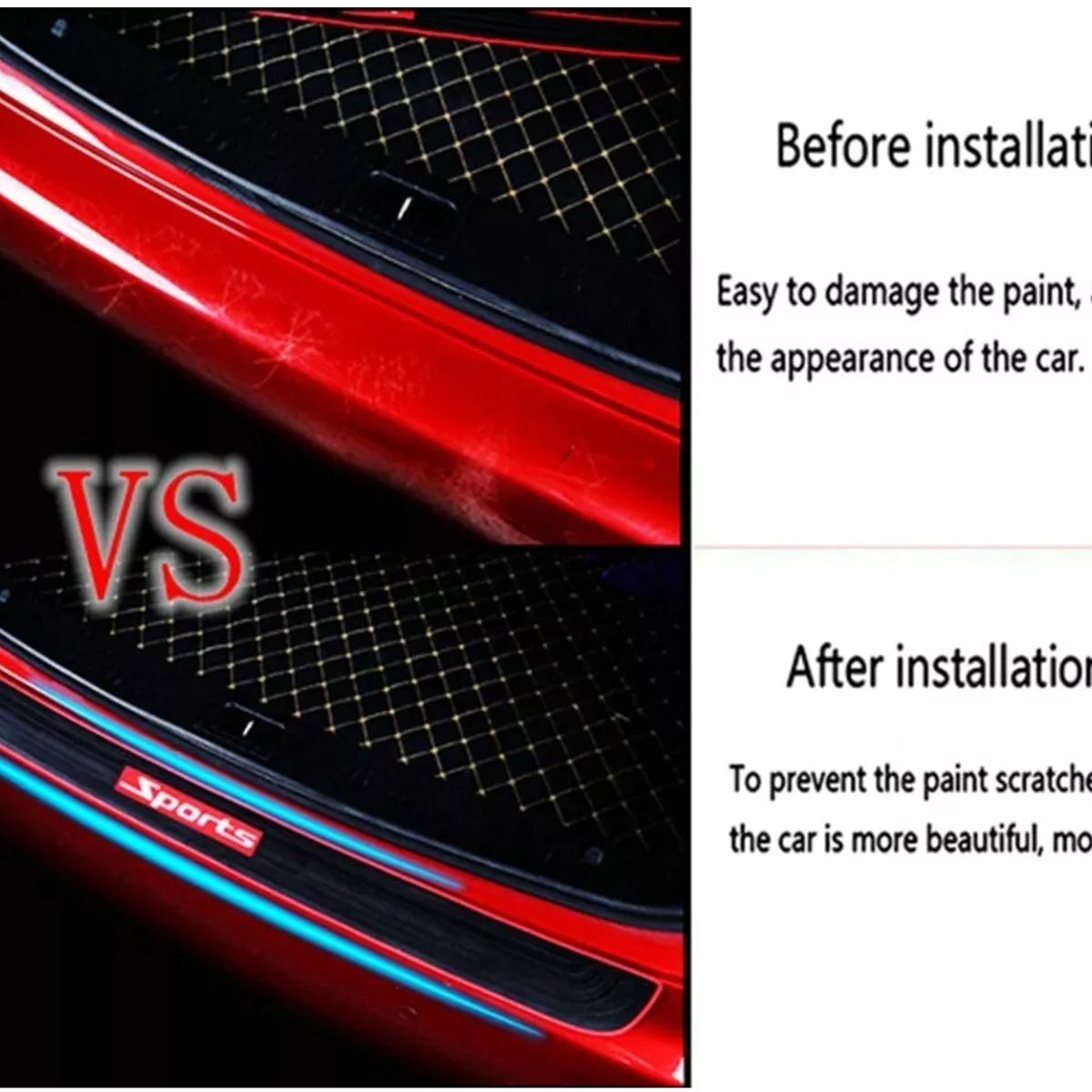 GENERICO - Moldura Protector Sticker Auto Maletero Cajuela Defensa