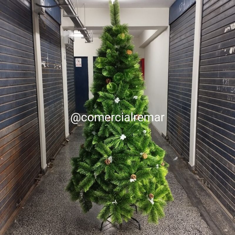 GENERICO - Árbol de Navidad 1.80 m Pino Canadiense con Piñas Coposo
