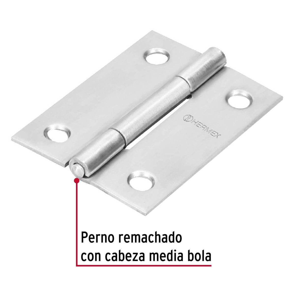 HERMEX - Bisagra rectangular 2 pulgadas acero inoxidable Hermex, Pack 10 piezas