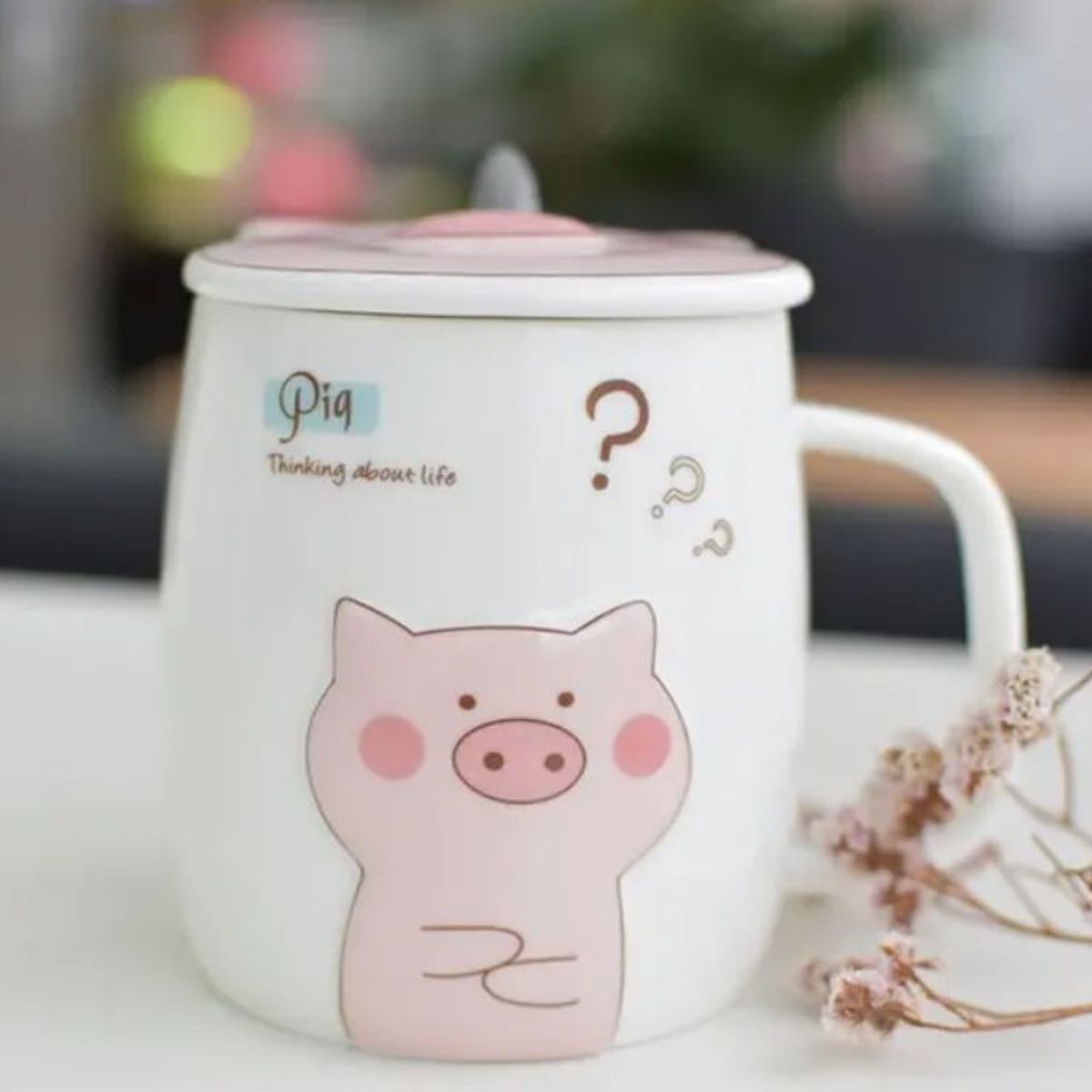 GENERICO - TAZA CERDITO KAWAII DE 500ML