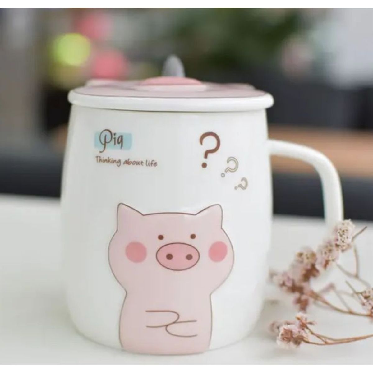 GENERICO - TAZA CERDITO KAWAII DE 500ML