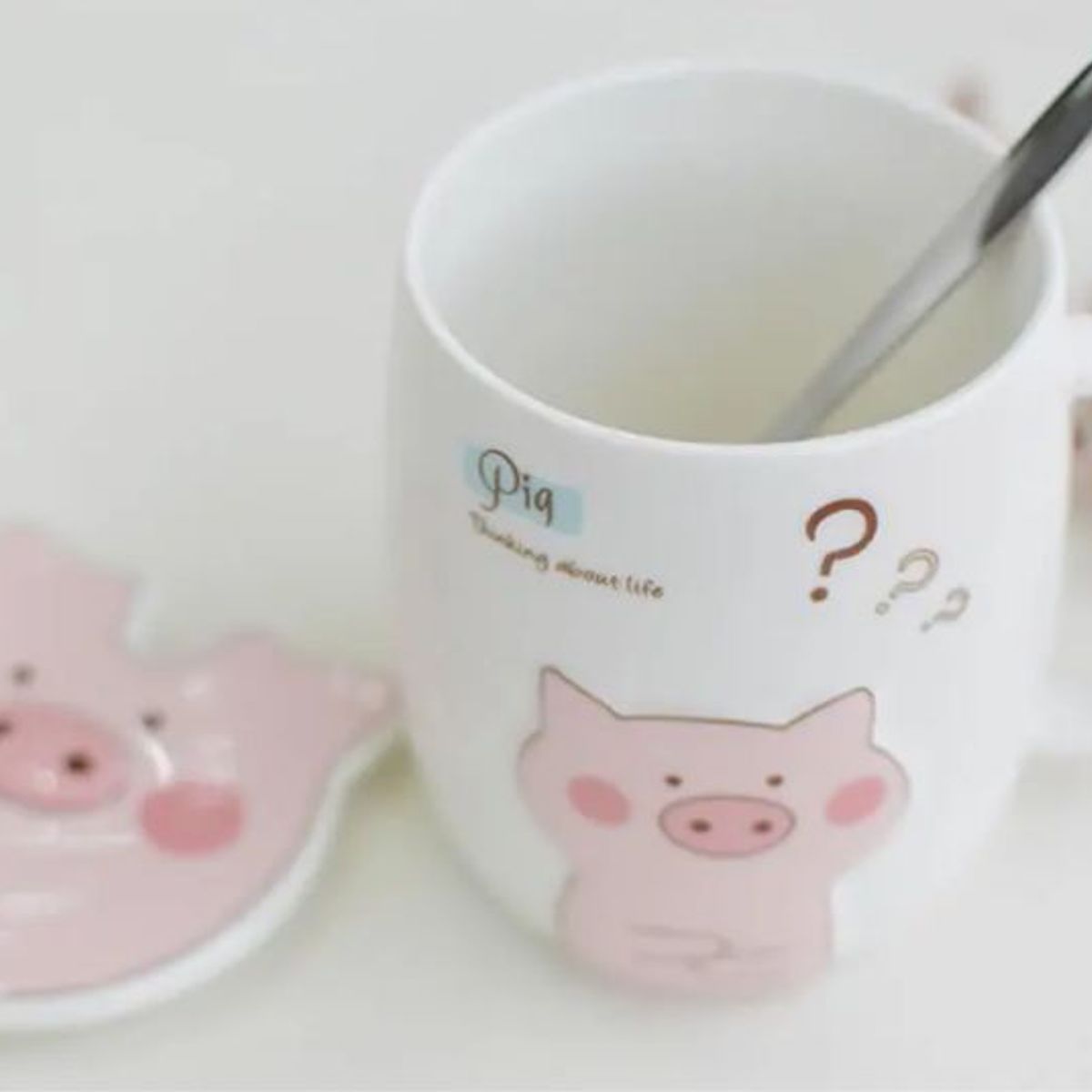 GENERICO - TAZA CERDITO KAWAII DE 500ML