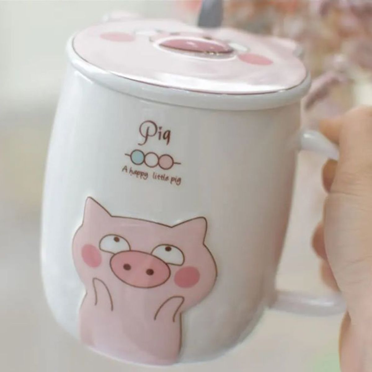 GENERICO - TAZA CERDITO KAWAII DE 500ML
