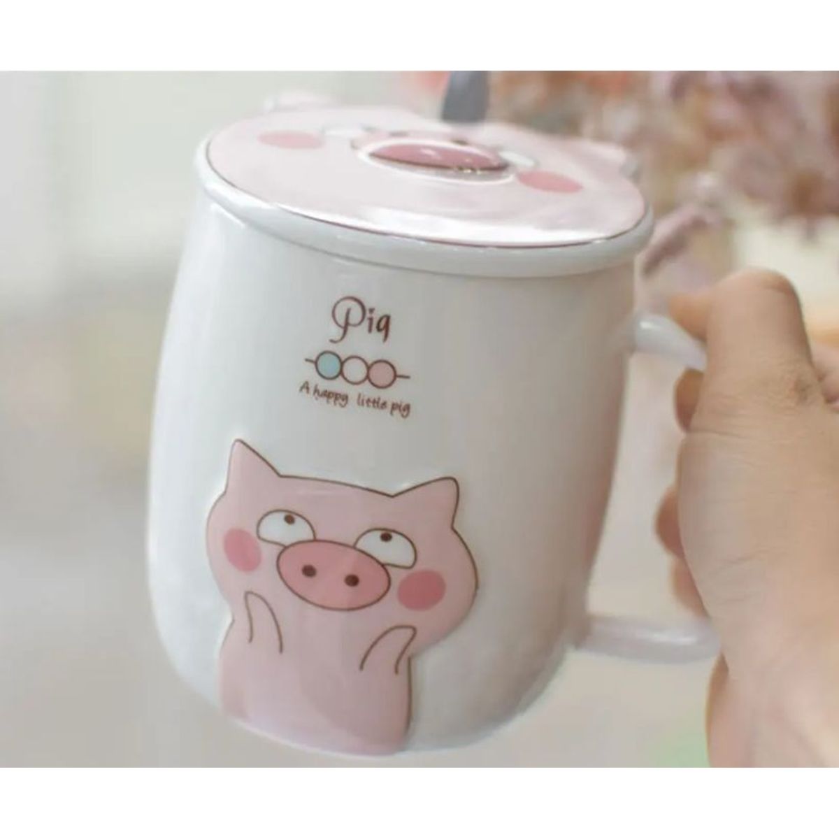 GENERICO - TAZA CERDITO KAWAII DE 500ML