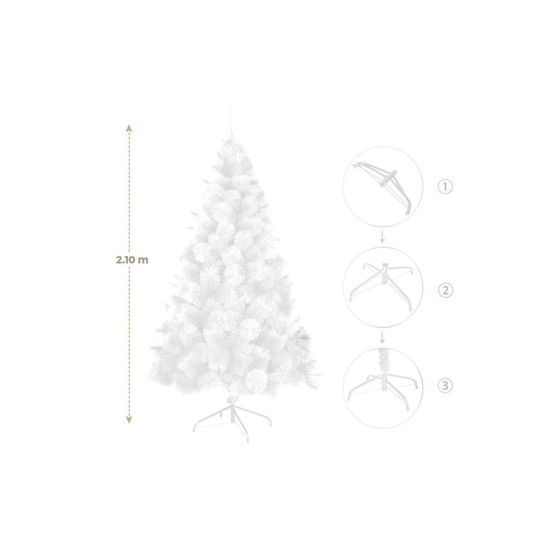 GENERICO - ARBOL DE NAVIDAD PREMIUM BLANCO 2,10 M.