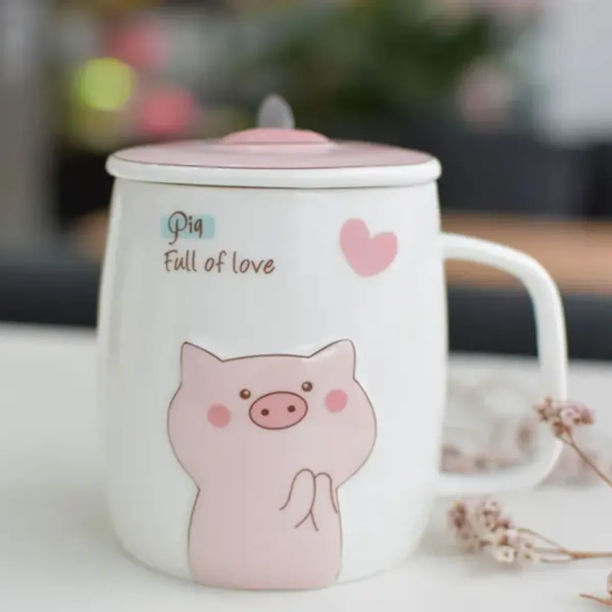 GENERICO - TAZA CERDITO KAWAII DE 500ML