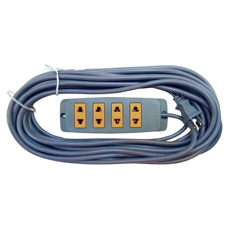 HOME LIGHT - Extension electrica vulcanizado 20 metros 4 tomas gris Home Light