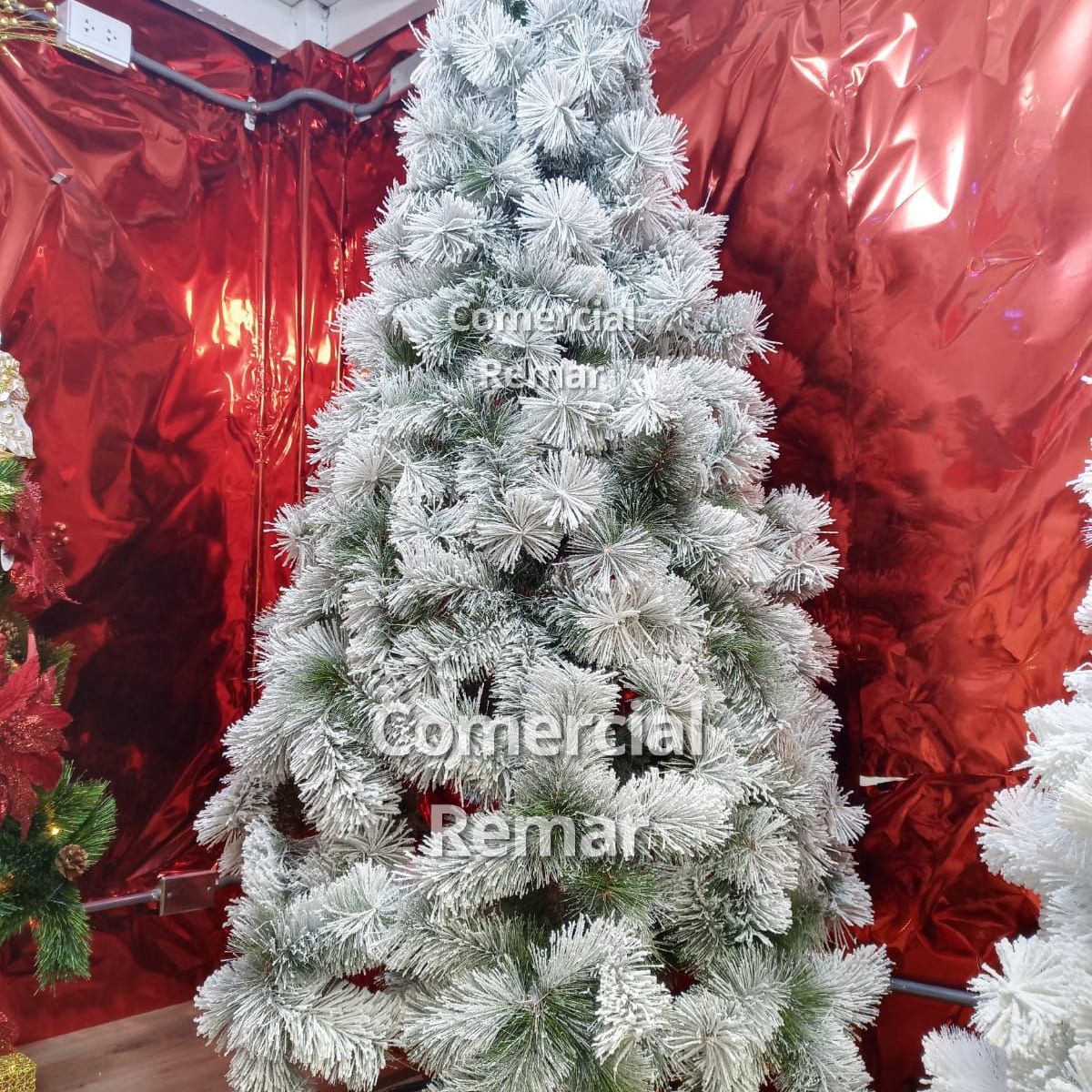 GENERICO - Árbol de Navidad 1.80 m Pino Verde Nevado Coposo