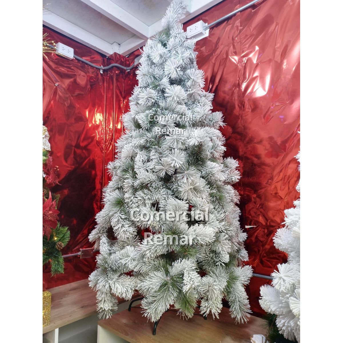 GENERICO - Árbol de Navidad 1.80 m Pino Verde Nevado Coposo