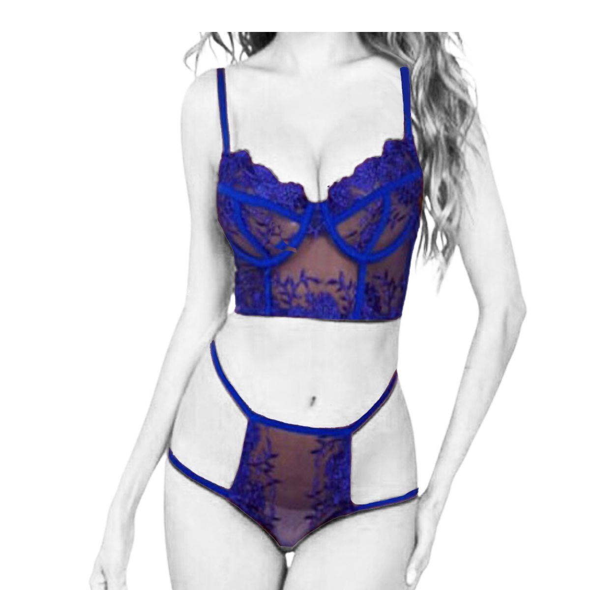 GENERICO - Conjunto Zoe Azul brasier  trusa_.