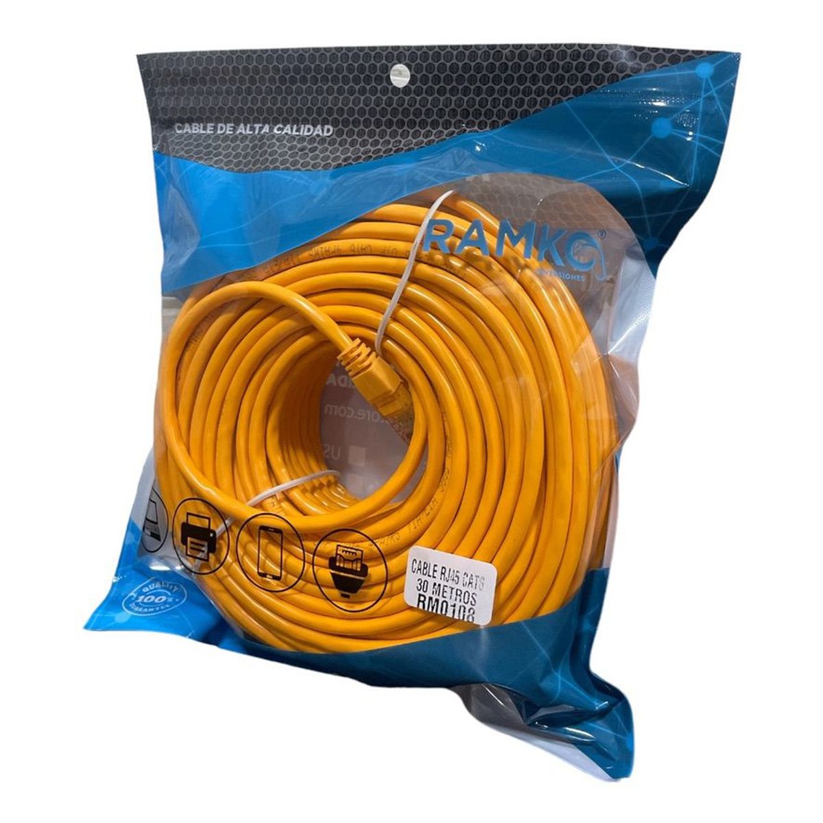 RAMKO - Cable de red Rj45 CAT6  30 metros