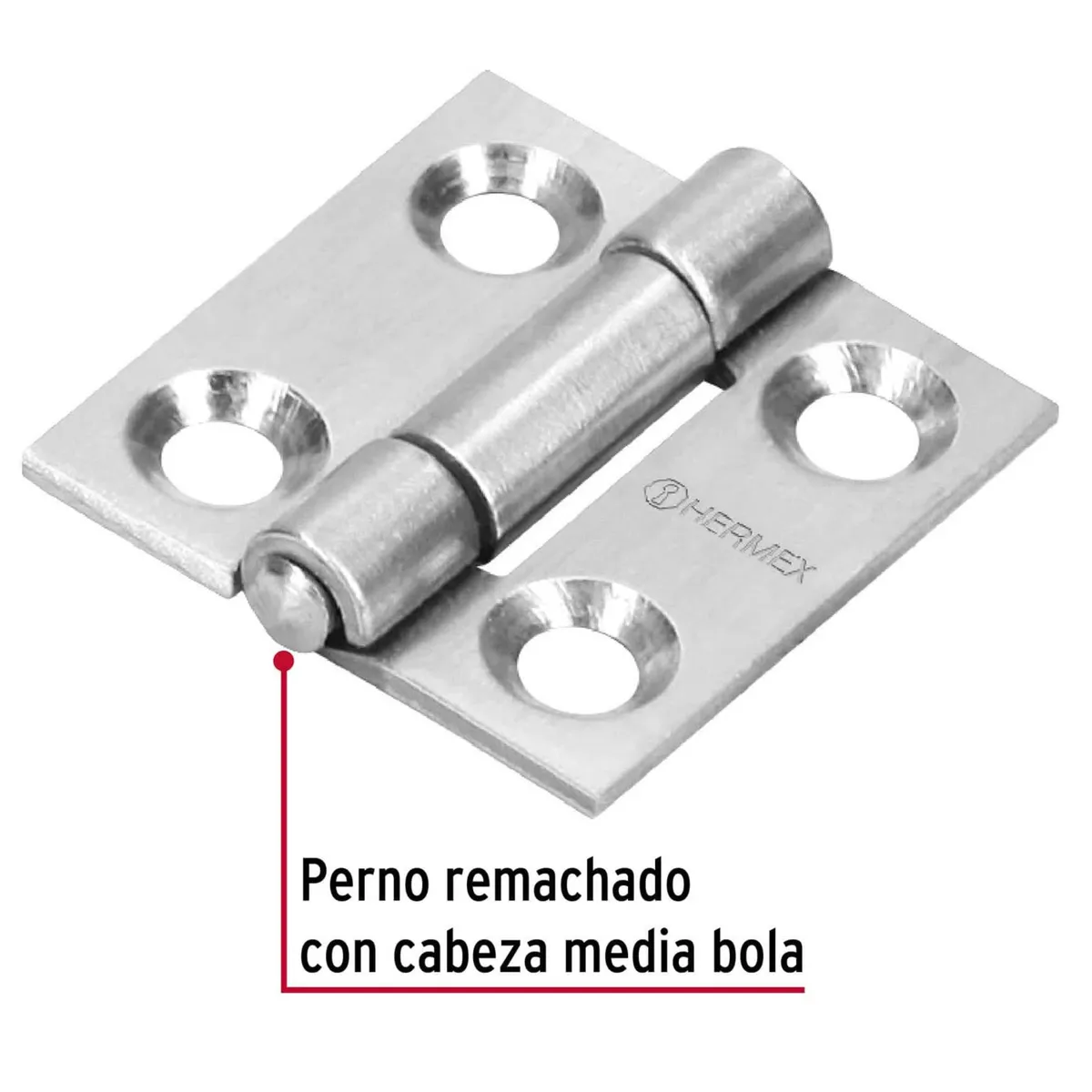 HERMEX - Bisagra rectangular 1 pulgada acero inoxidable, Pack 10 piezas