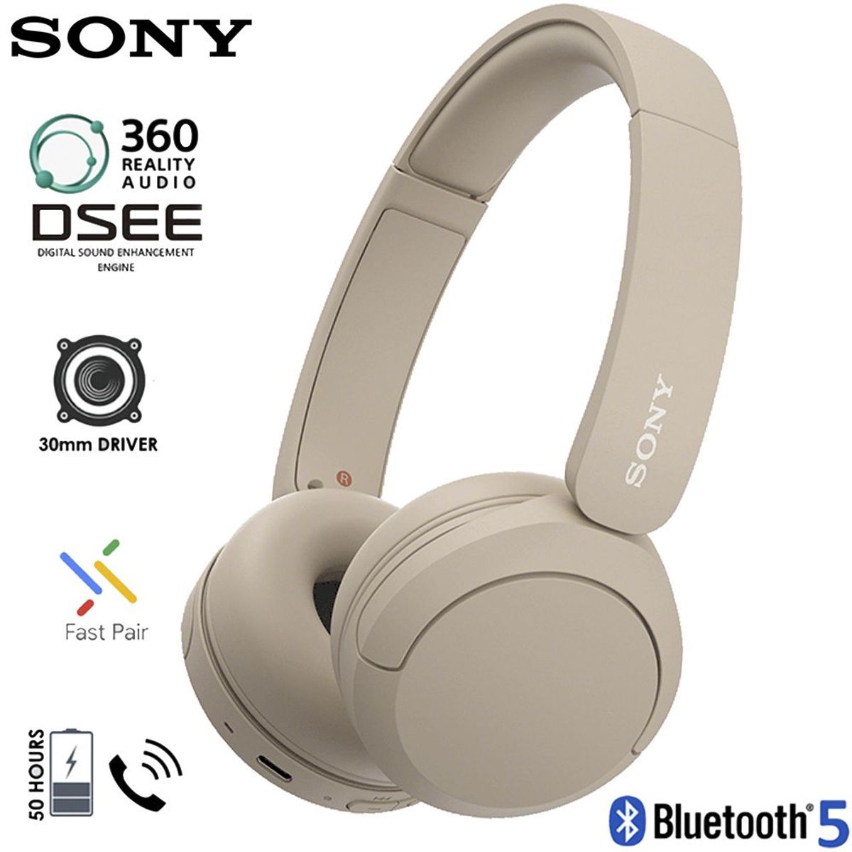 SONY - Sony Audifonos Bluetooth 5.2 Wireless 50hrs WH-CH520