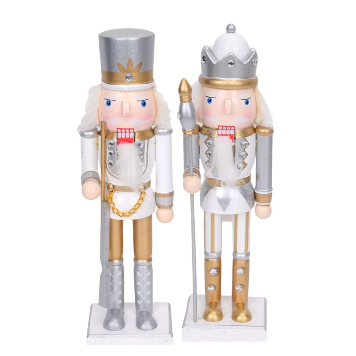 INSPIRA - Juego de 2 Cascanueces Navideños de Madera