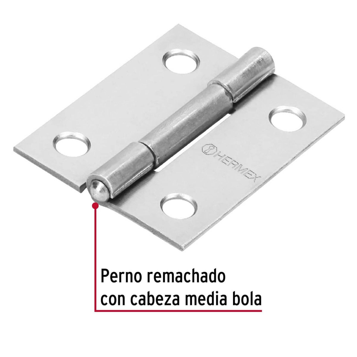 HERMEX - Bisagra rectangular 1-1/2" acero pulido Hermex, Pack 10 piezas
