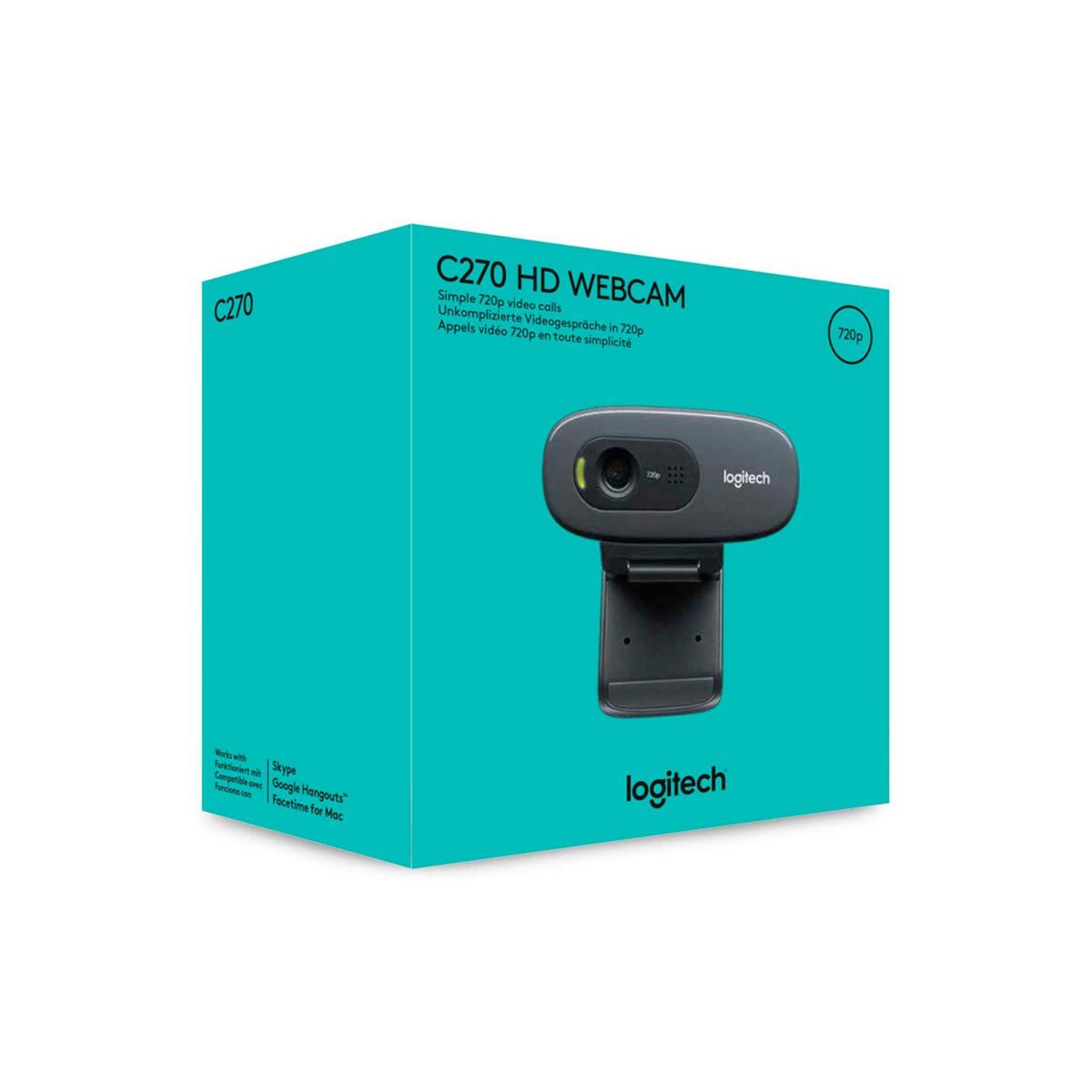 LOGITECH - Camara Webcam Logitech C270 Hd 720P Black