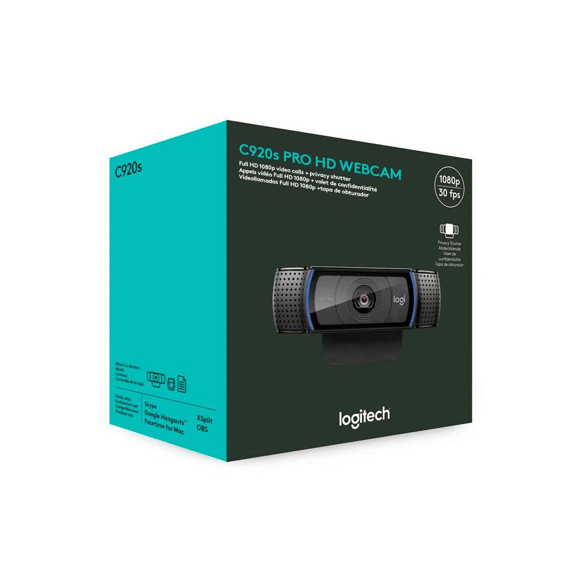 LOGITECH - Camara Logitech C920S Pro Hd Webcam Black
