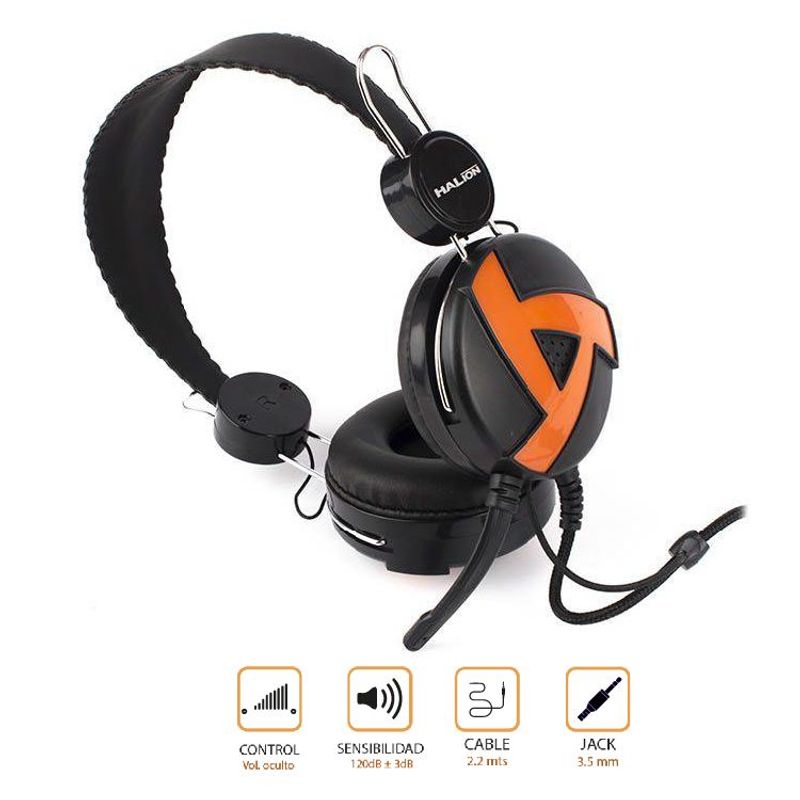 HALION - Auricular Para pc Halion Ha-211 Naranja
