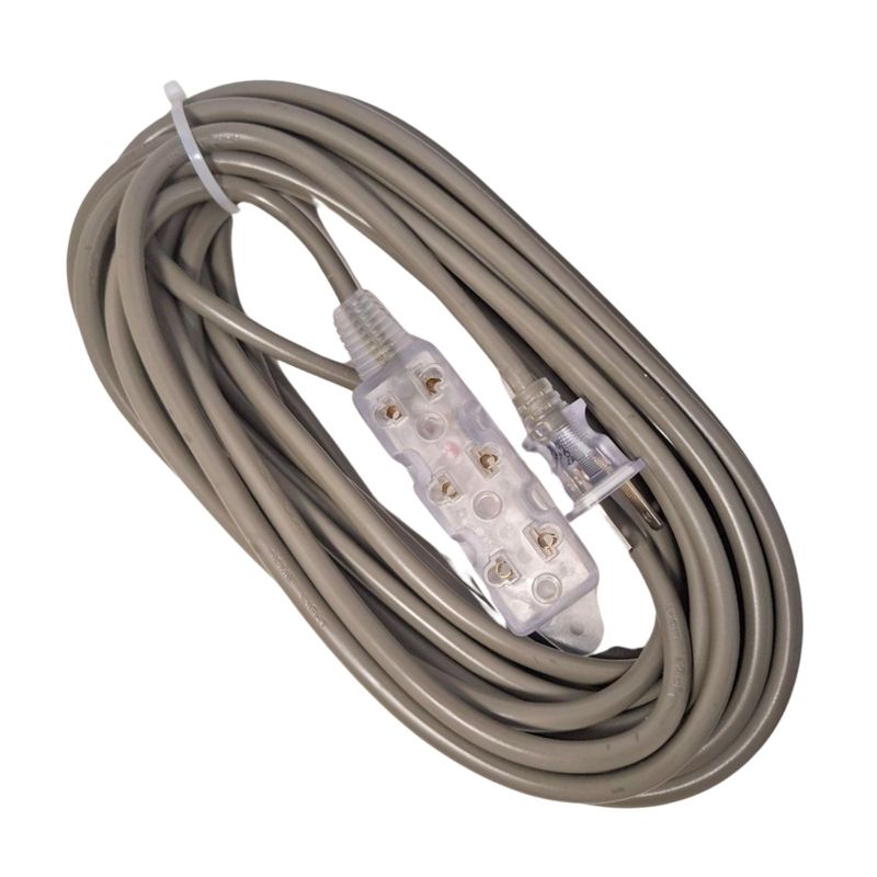 HOME LIGHT - Extension electrica vulcanizado 10 metros 3 tomas gris Home Light