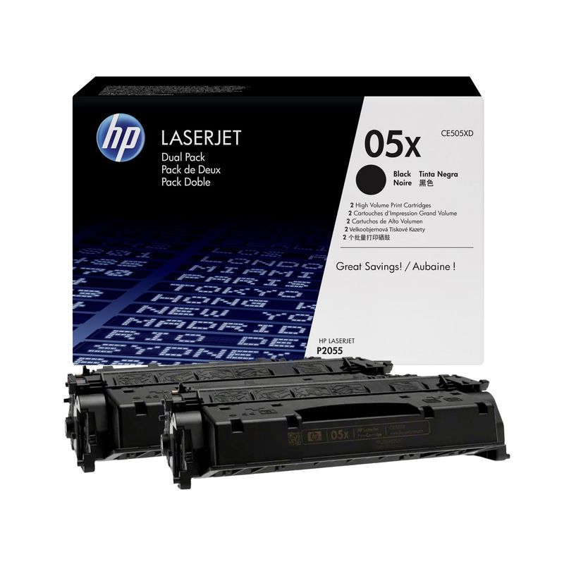 HP - TONER HP 05X LJ  DUAL PACK NEGRO - P/N: CE505XD