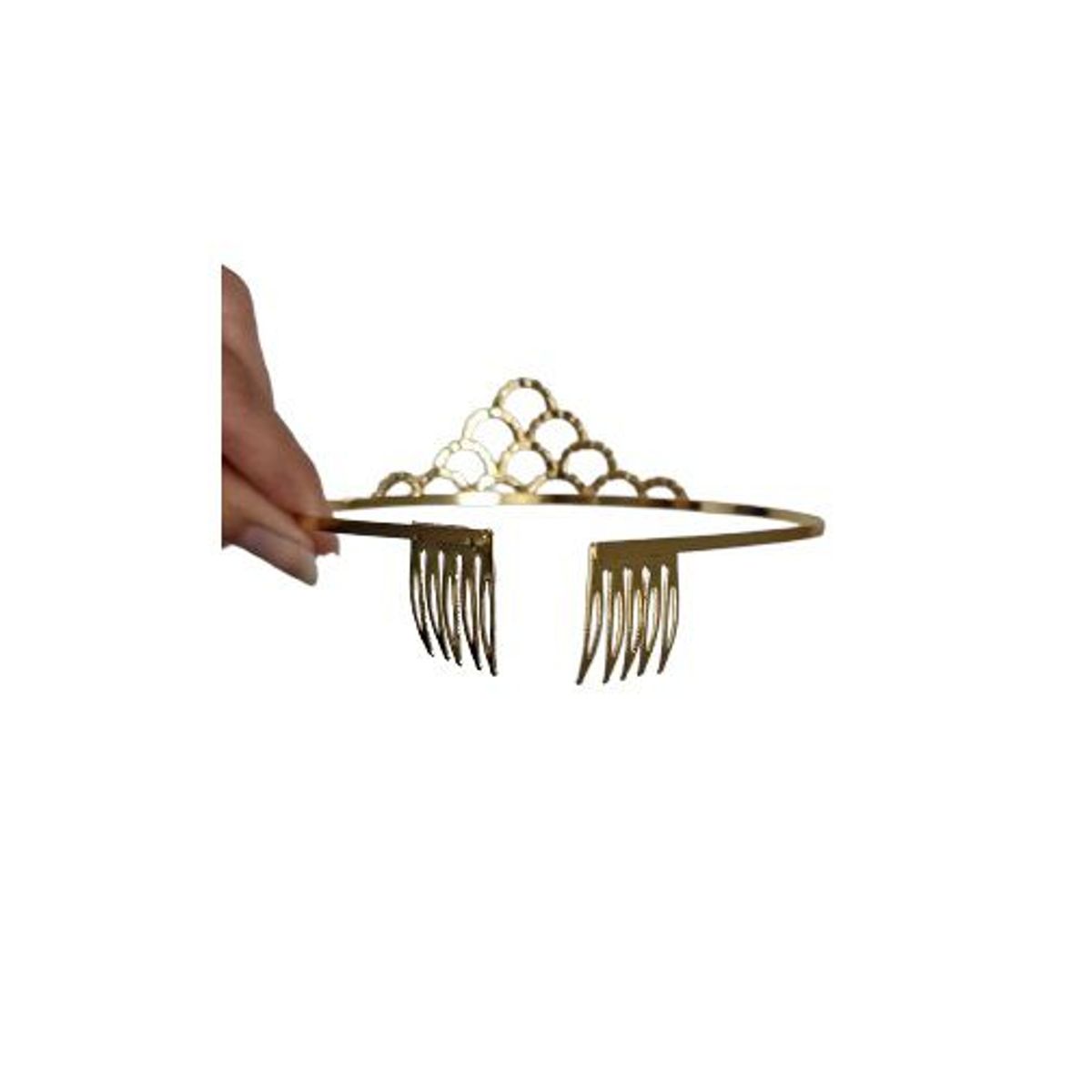 GENERICO - Corona tiara dorada cumpleaños fiesta princesa modelo Ariel