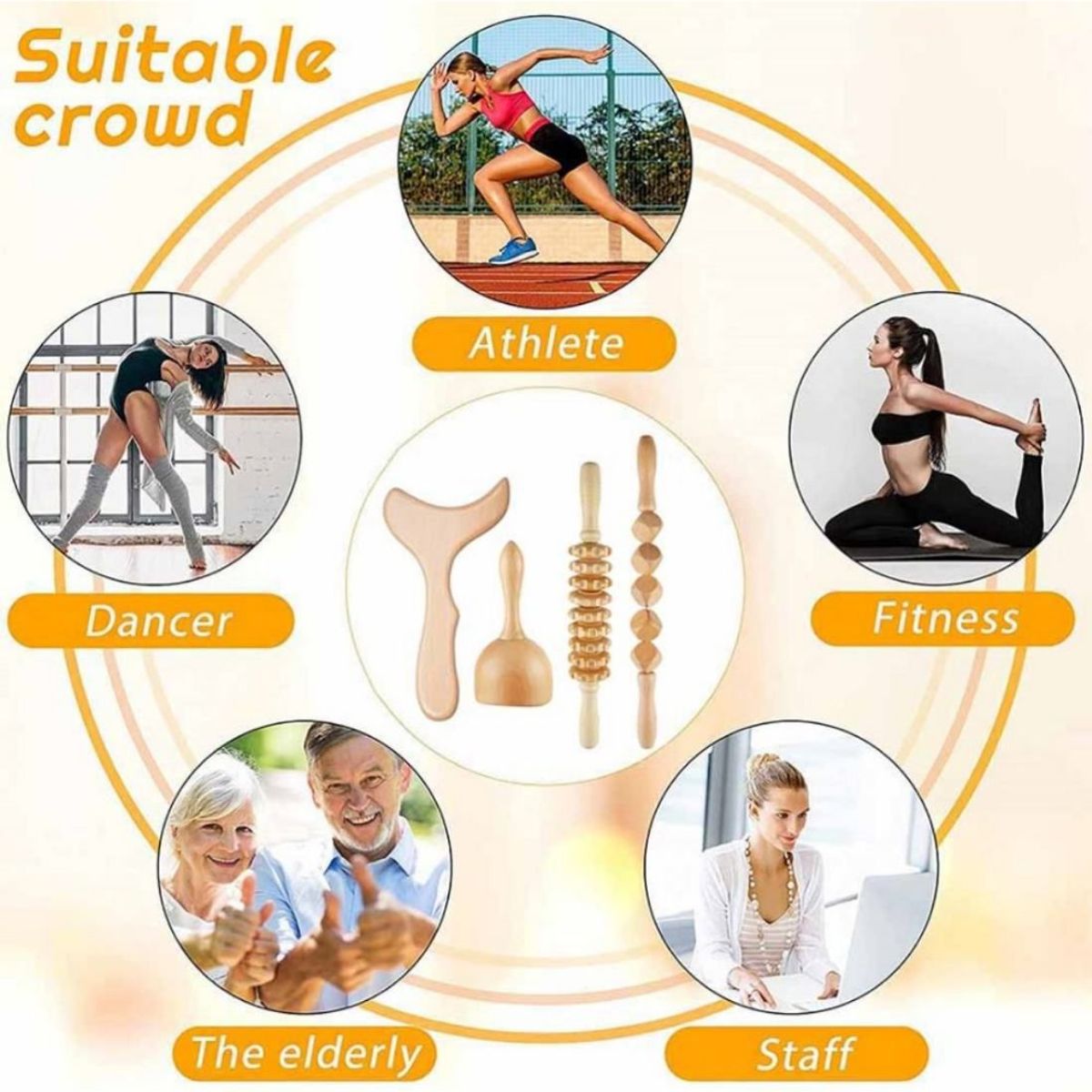 GENERICO - Masajeador de Drenaje Linfático de Madera