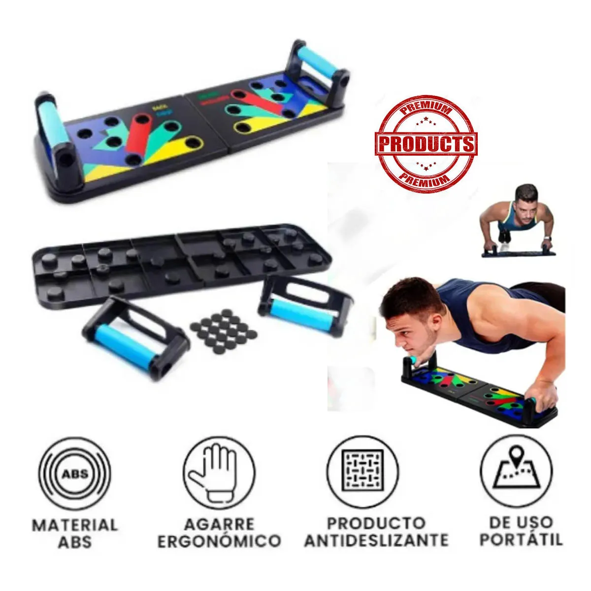 GENERICO - Barra flexiones tablero 9 en 1 Push - Up Stand