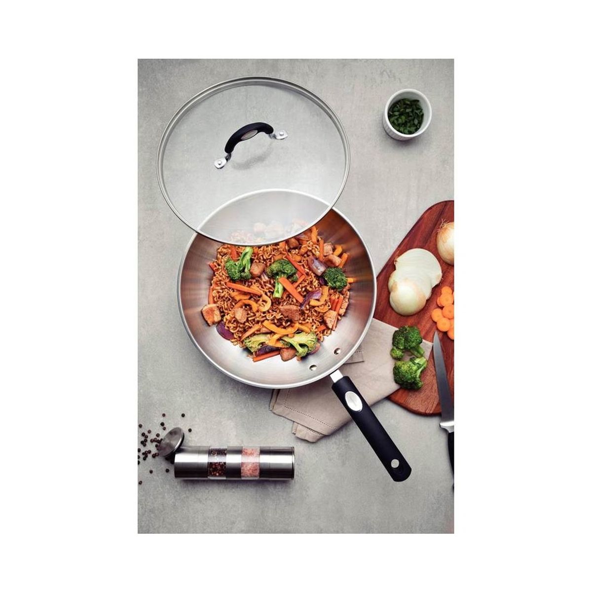 TRAMONTINA - Sartén TRAMONTINA ace inox28cm cTapa