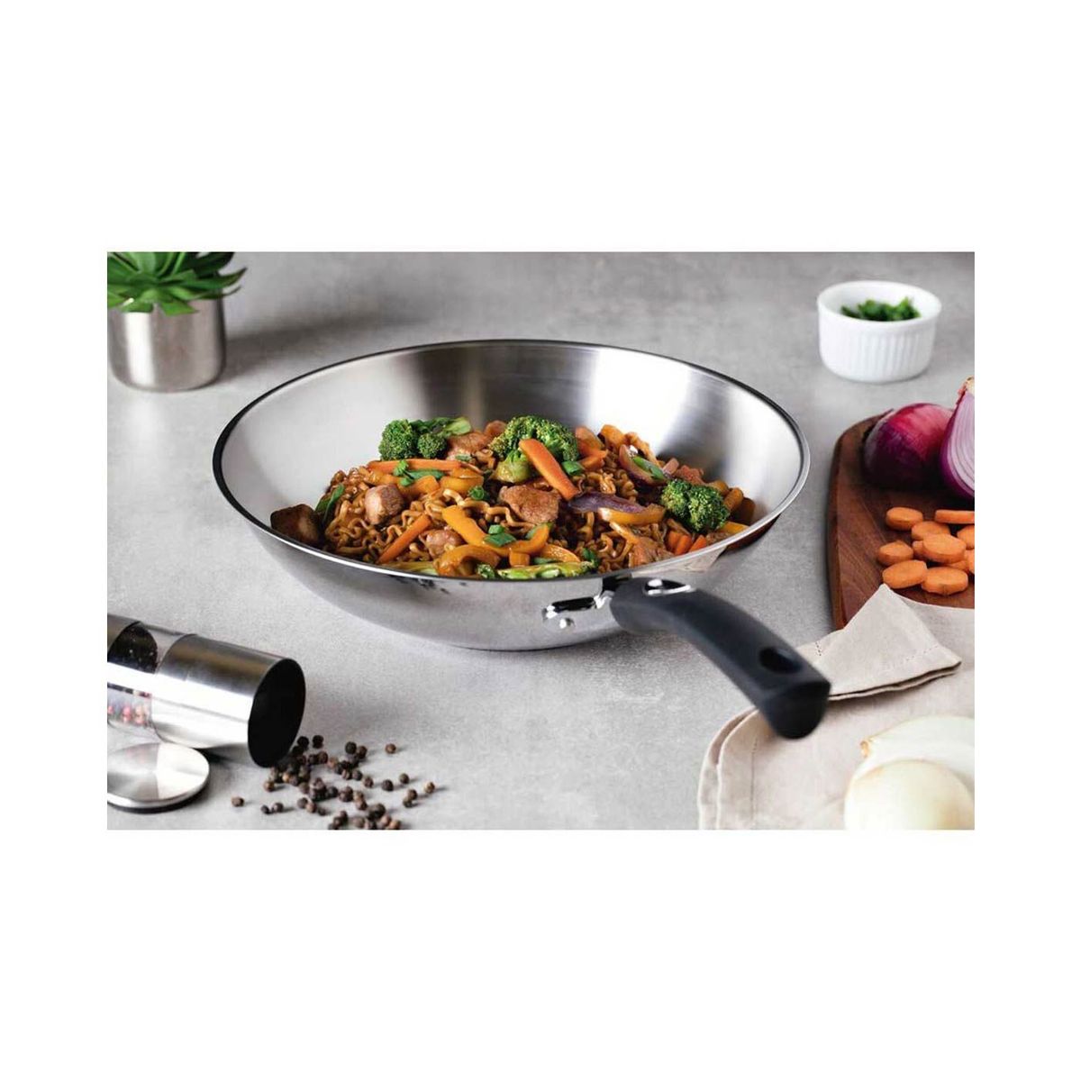 TRAMONTINA - Sartén TRAMONTINA  ace inox28cm sTapa