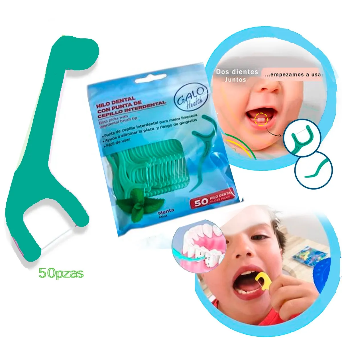 GENERICO - Bolsa de Polietileno para Niños Púas de Hilo Dental