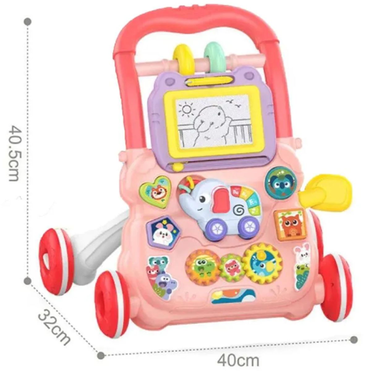 GENERICO - Caminador Musical  Rosado Con Pizarra Mágica