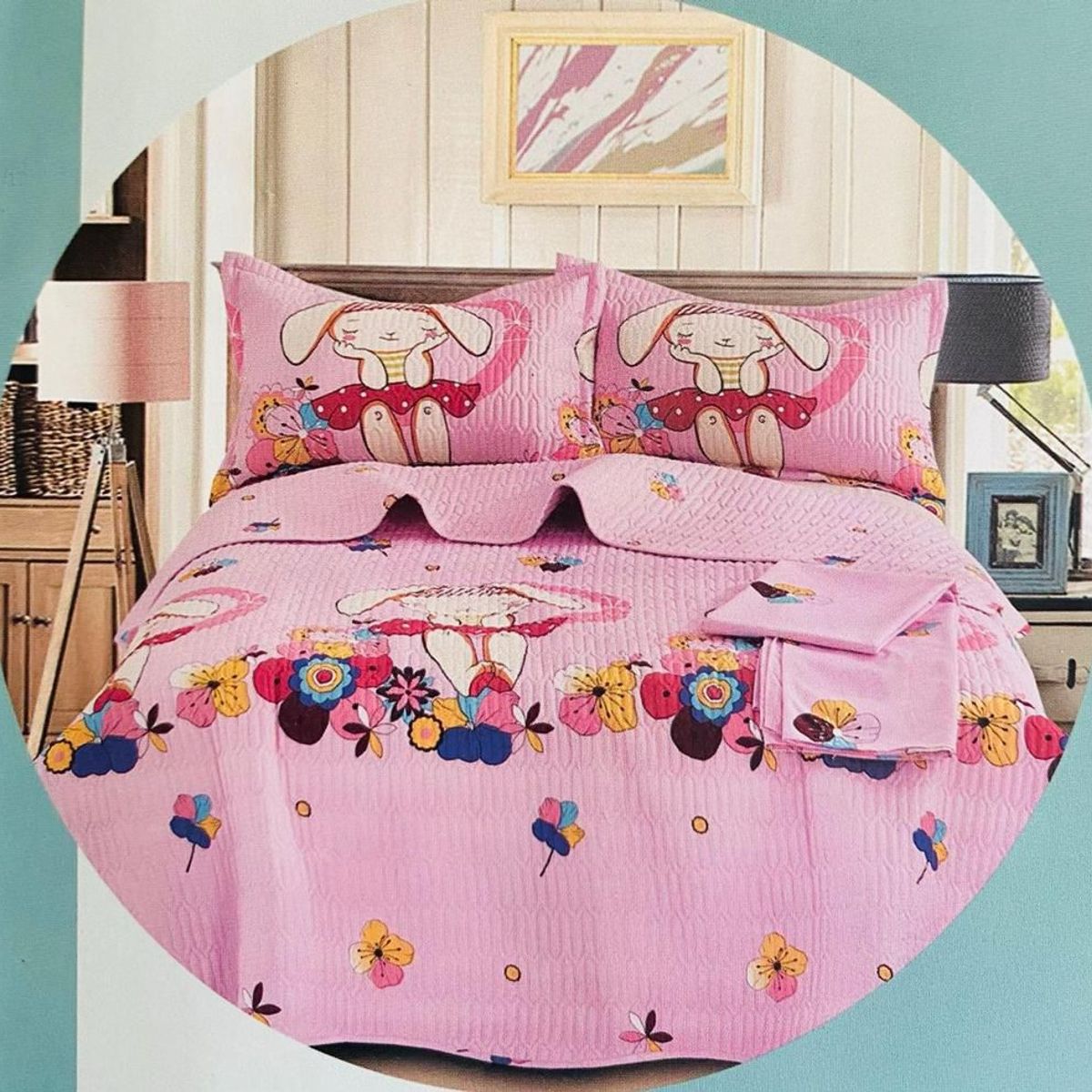 MINGDA - Set de Cubrecama 1.5 pz + Sabanas + Funda de 4 piezas