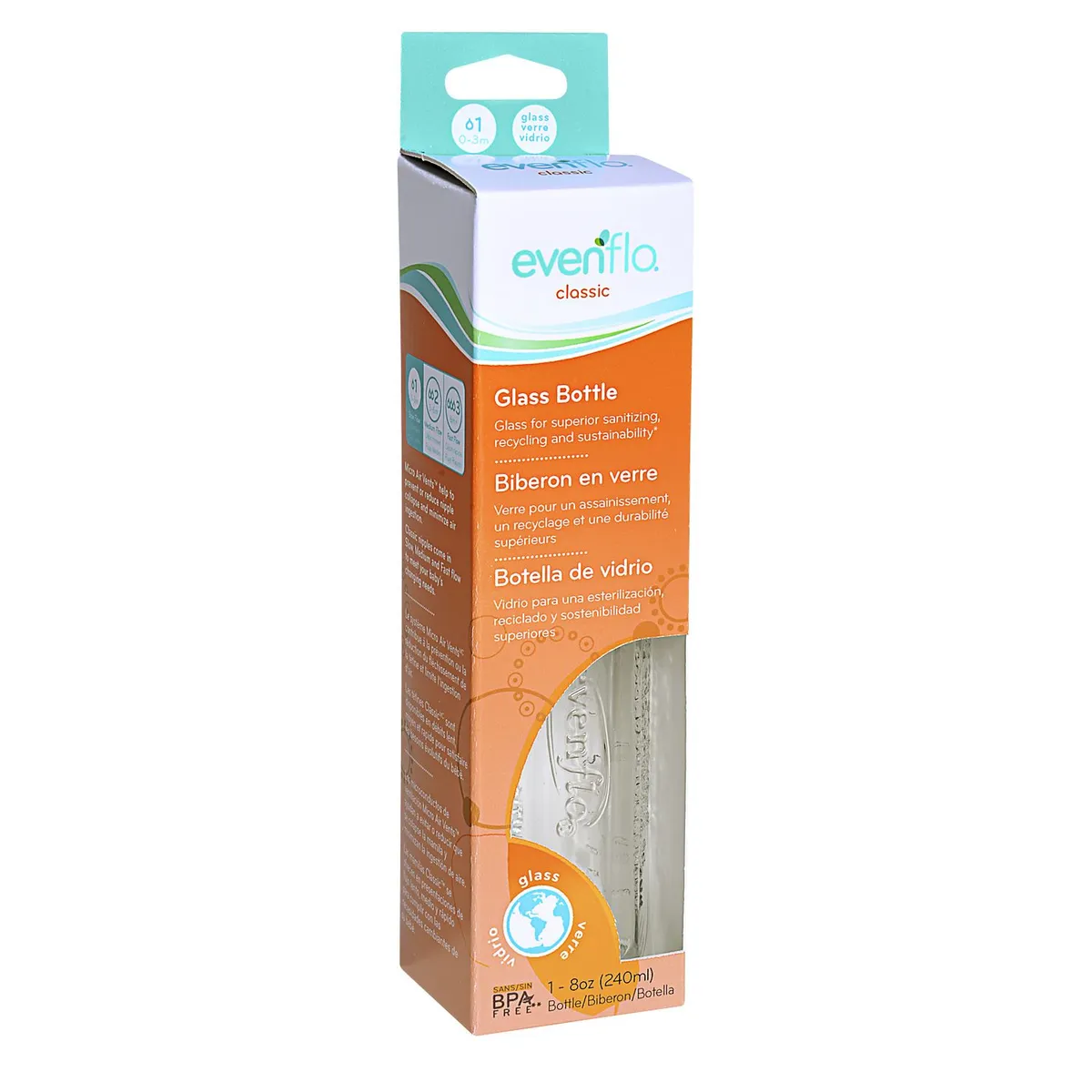 EVENFLO - Biberón Classic Vidrio 240 ml