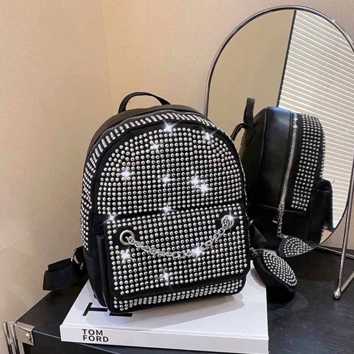 GENERICO - Mochila Diamante de Dama Kawai Coreana de Cuero Alta Calidad