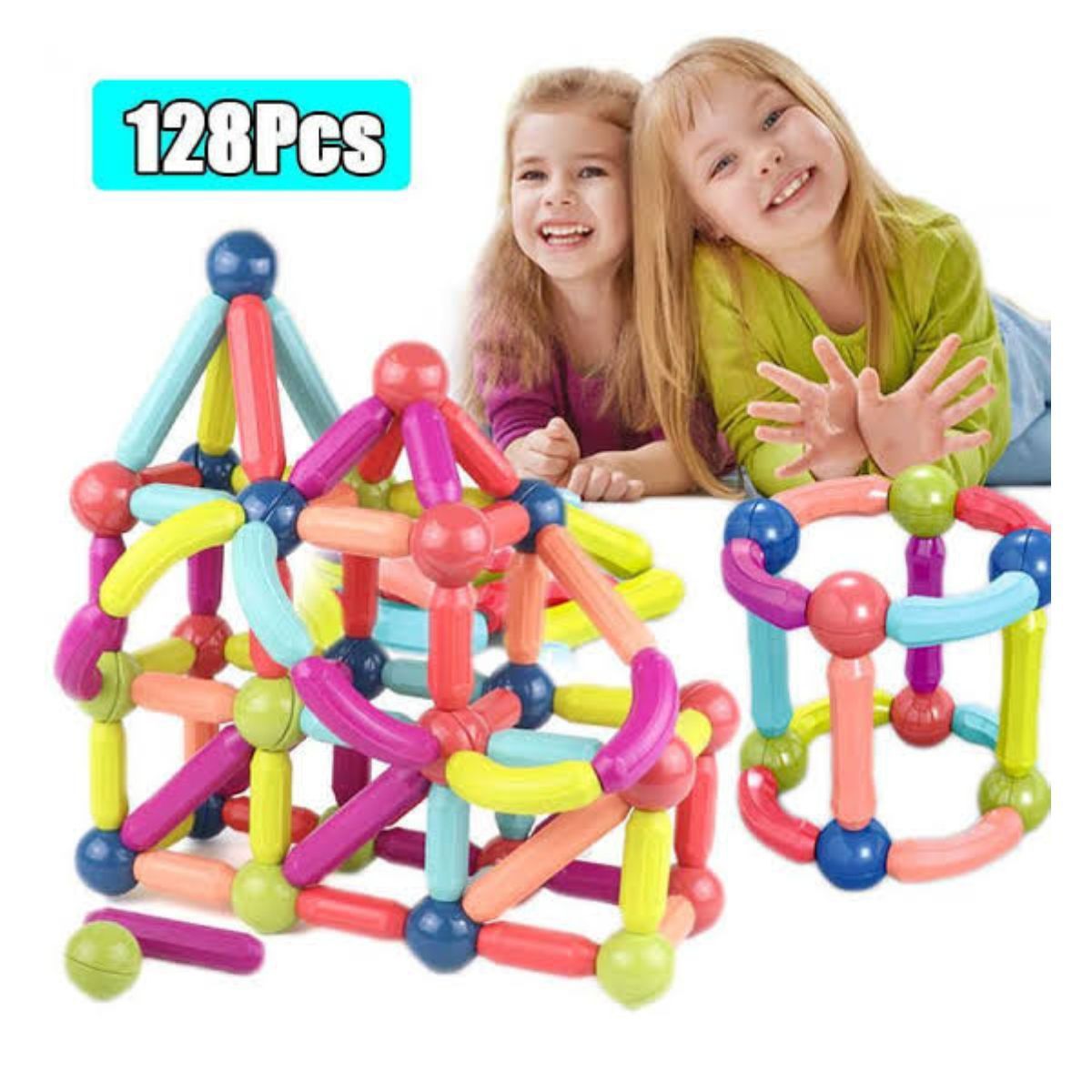 GENERICO - Juego De Bloques De Construccion Magneticos 128 Pcs Niños