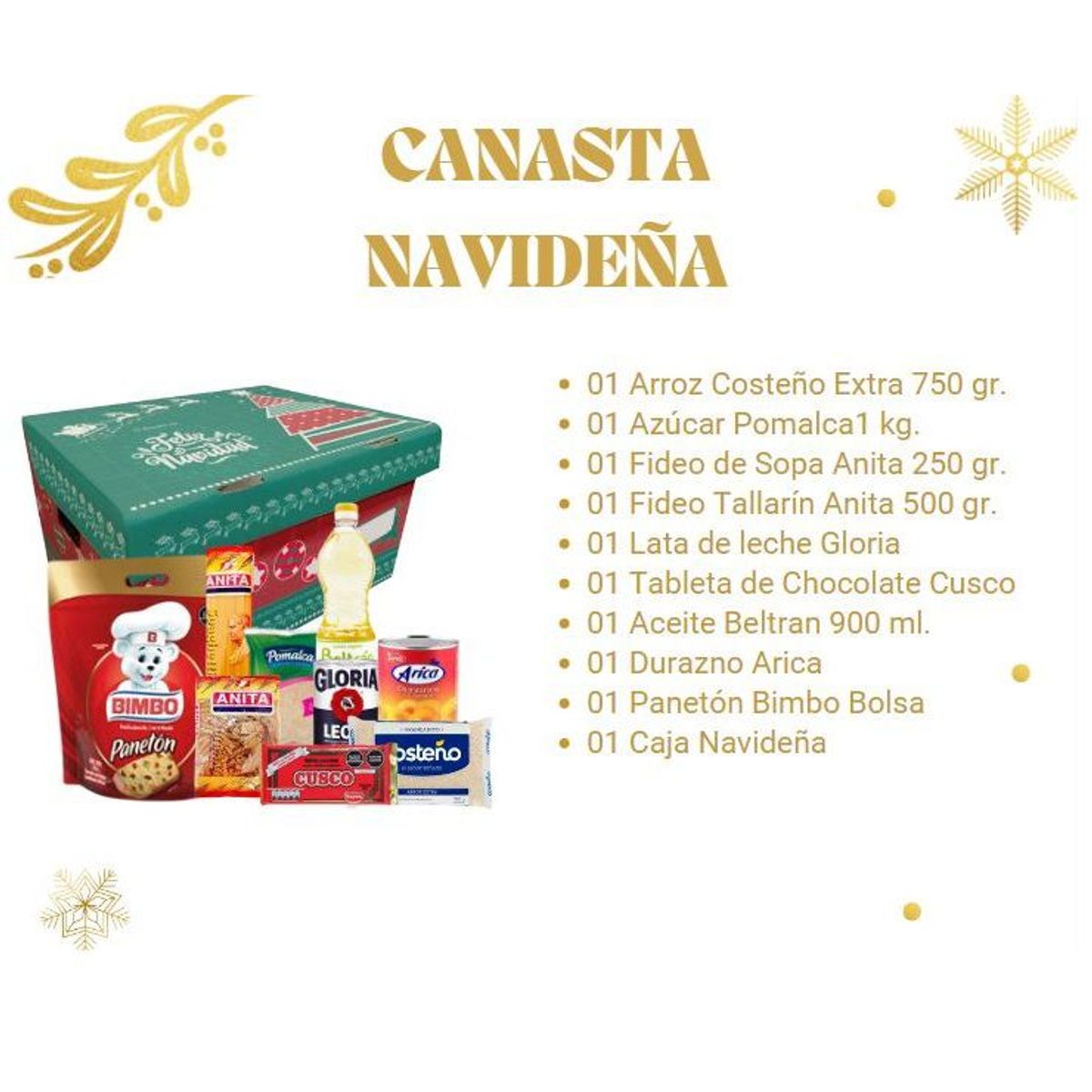 GENERICO - CANASTA NAVIDEÑA Y VALE DE PAVO REDONDOS DE 8 KG