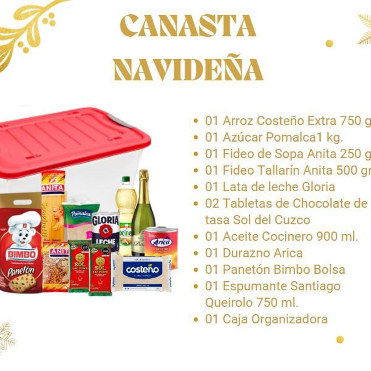 GENERICO - CANASTA NAVIDEÑA Y VALE DE PAVO REDONDOS DE 8 KG