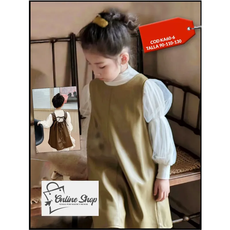 GENERICO - VESTIDO DE CUERO PARA NIÑA - 2 PIEZAS