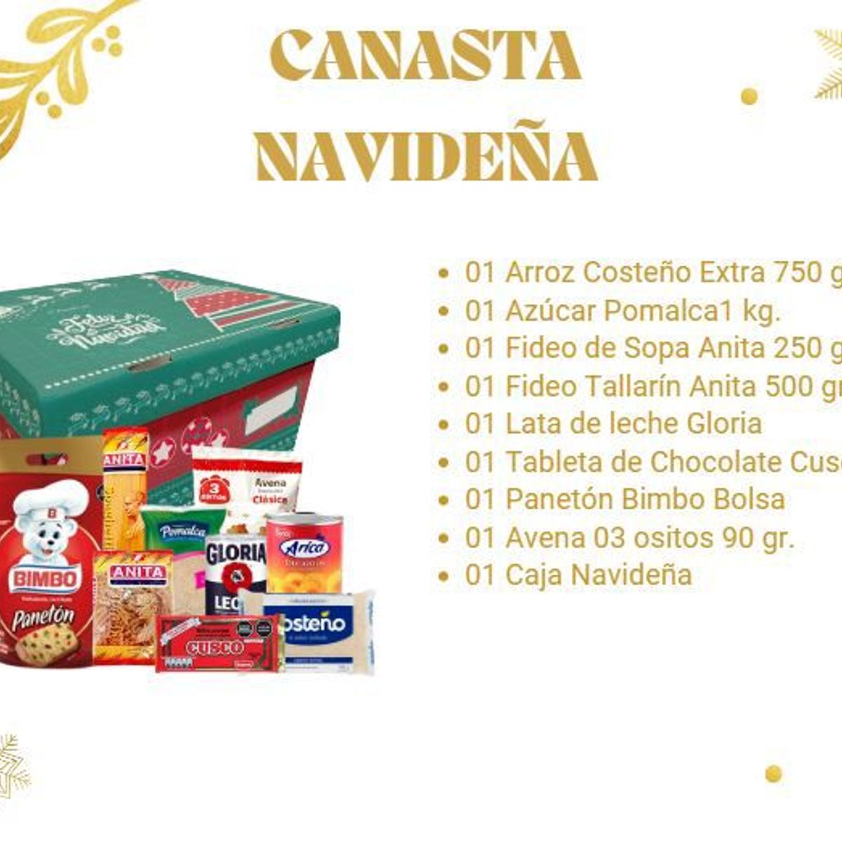 GENERICO - CANASTA NAVIDEÑA Y VALE DE PAVO REDONDOS DE 8 KG